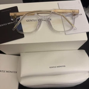 Gentle Monster Unisex Sunglasses Clear frame with gold accents from Japan - Picture 1 of 4