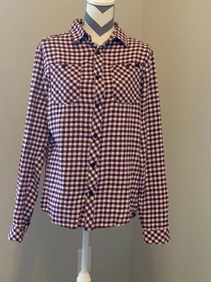 Ржавый бренд красный и белый клетку фланели кнопка спереди рубашка молодых мужчин SZ S - Изображение 1 из 4