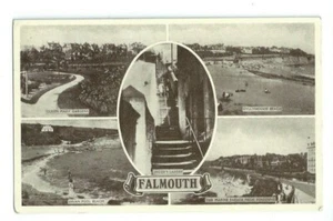 Postal piscina de cisnes de playa Falmouth Harvey Gyllyngvase - Imagen 1 de 1