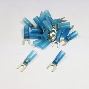 Hitzeschrumpf BLAUE GABEL Klemmen Schrumpfverbinder Draht Crimpkleber - Bild 1 von 9