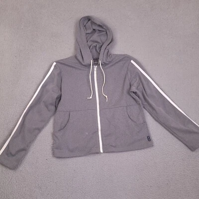 Chaqueta con capucha Route 66 para mujer grande gris malla cremallera completa Foto 1 de 4