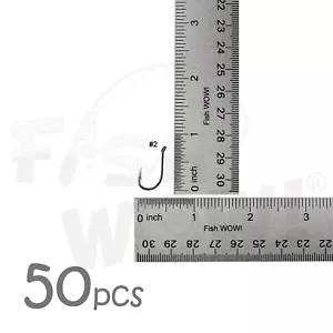 50 un. Pescado WOW!® Talla #2 Pesca Ganchos de Pulpo Alto Carbono Negro Níquel - Imagen 1 de 3