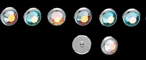 1pc 14g AB IRRIDESCENT MIX Colors 4mm Flat Rainbow CZ GEM DERMAL ANCHOR HEAD - Picture 1 of 1
