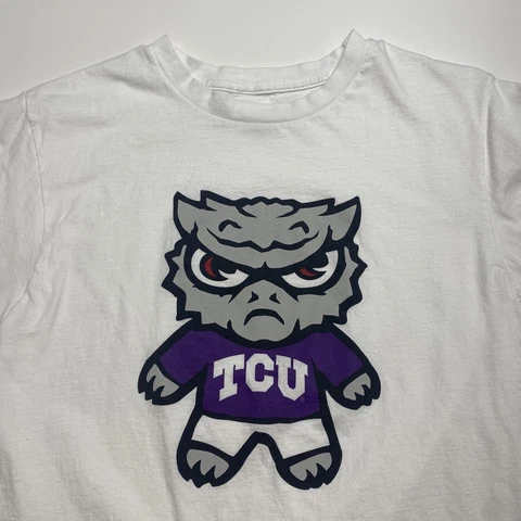 Texas Christian TCU Horned Frogs Kawaii Tokyodachi Mascot TShirt Youth XL White Cover