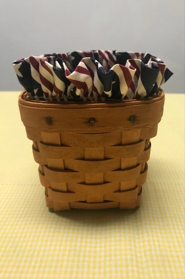 NOS LONGABERGER WALL HANGING BASKET 3.5"X3.5" STAR SPANGLED STRIPES - NEW !! - Image 1 of 4