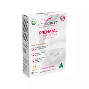 NEW NaturoBest Prenatal Trimester One with Ginger 60 Capsules - Foto 1 di 1