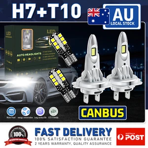 For HOLDEN CAPTIVA 2012 H7+T10 LED Headlight Globes Kit H/LBeam 1:1 6500k - Picture 1 of 22