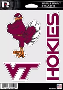 Virginia Tech Hokies 3 Die Cut Decals Auto Tumbler Laptop Triple Spirit - Picture 1 of 1