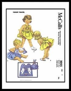 McCall's 2055 Sewing Pattern Dress Frock Sunsuit Playsuit Toy Toddler GIRL Child - Imagen 1 de 4