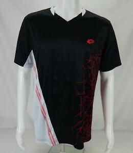 Lotto Italian Sport Short Sleeve Active Soccer Shirt Black/Red Men's XL