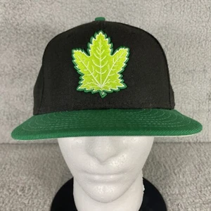 New Era Toronto Maple Leafs 7 3/8 Fitted Black Green Hat 59Fifty NHL Hockey - Picture 1 of 11