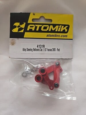 Atomik Alloy Steering Bell crank Set 1:10 Traxxas 2wd - Red - Image 1 of 3
