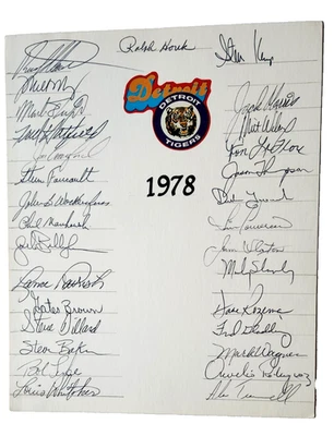 1978 Detroit Tigers Team Signed 30-Fidrych, Whitaket, Trammell, Jack Morris - Image 1 of 4