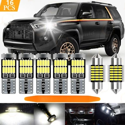 Kit de paquete de 16 bombillas luces blancas interiores LED para Toyota 4Runner 2010-2021 Foto 1 de 4
