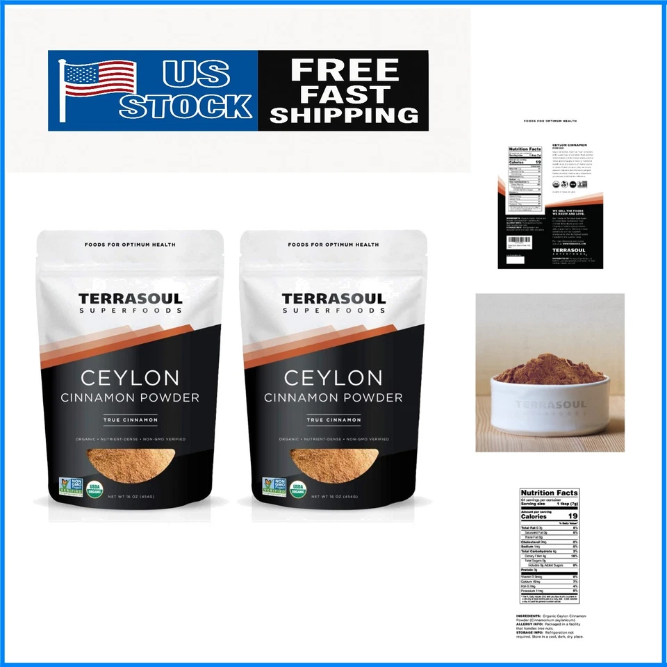 Terrasoul Superfoods Organic Ceylon Cinnamon Powder 2 Pounds