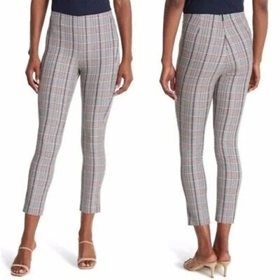 Pantalones elásticos a cuadros Rag & Bone nuevos con etiquetas Monet azul negro rojo talla 2 tejidos frente plano Foto 1 de 4