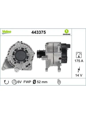 Valeo Alternator fits Mercedes Benz SLC 2.0 R172 200 (172.434) (443375) - Image 1 of 4