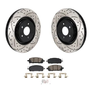 Front Cross Drilled Slotted Rotors for Nissan Pathfinder ARIYA 2022-2023 oe8K - Picture 1 of 14