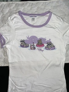 Y2K Limited Too Girls T Shirt With Glittery Purple And White Size 8 - Picture 1 of 4