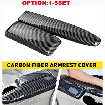 Carbon Fiber Style Armrest Box Trim Cover For Mercedes Benz GLK X204 2009-2015 - Image 1 of 4