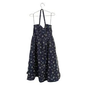 ModCloth Geode Party Dress Halter Retro Rockabilly Homecoming Polkadot Blue L - Picture 1 of 9