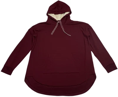 Sudadera con Capucha Maurices para Mujer (XXL) Borgoña Hombro Caído Dobladillo Curvo Polar Sudadera Foto 1 de 4