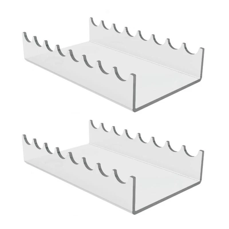 Espositore porta pennelli da trucco in acrilico trasparente, specifiche: 2 pezzi - Immagine 1 di 1