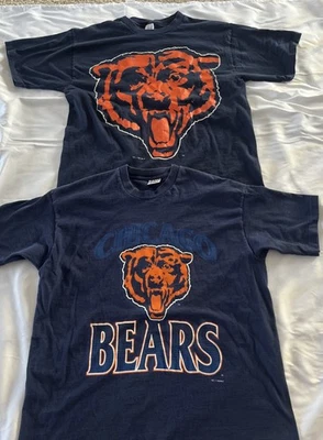 Camisa De Colección Chicago Bears Adulto Extra Grande Azul Manga Corta Para Hombre Años 90 Foto 1 de 4