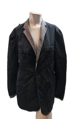 Calvin Klein Collection Men's Jacket 52 Black Gray Polyester Reversible Rain... - Image 1 of 4