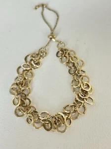 Sterling Silber Vermeil Gold OT 925 Türkei Kreis Kette verstellbar Armband - Bild 1 von 4