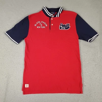 Ralph Lauren Polo Shirt Boys Size Large Red Blue Casual Short Sleeve Kids * - Image 1 of 4