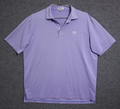 Camisa Peter Millar Hombres Grande Púrpura Rayas Verano Comodidad Polo Golf Atletismo Foto 1 de 4