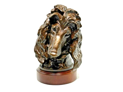 Artist Signed Kos Afghan Hound Bronze Dog Statue Cast Resin - Image 1 of 4
