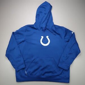 Indianapolis Colts Hoodie Mens Extra Large Blue Nike Therma Fit Onfield Apparel