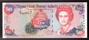 1998 Cayman Islands 10 $ Dollar PIC # 23 Gem Unc VERY LOW SERIAL # 000957 - Bild 1 von 2