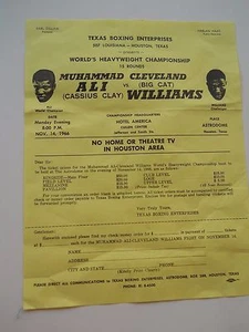 Muhammad Ali vs. Cleveland Williams - reimpreso - boxeo de Texas - 14 de noviembre - 1966 - Imagen 1 de 1