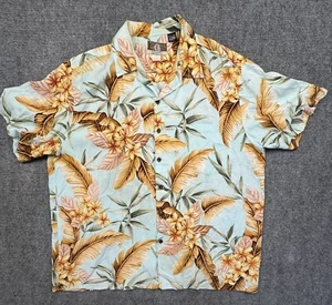 Kalaheo Mens XL Blue Short Sleeve Button Up Floral Hawaiian Rayon Camp Shirt - Picture 1 of 10