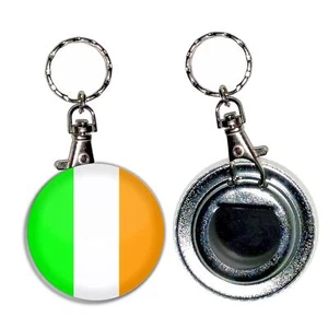 Ireland Flag Bottle Opener Round Key Ring (55mm) - Picture 1 of 2