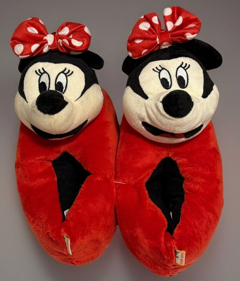 Disney~Minnie Mouse Comfy Christmas Slippers~From Macy's~Womens Size M/L 8-10 - Image 1 of 4