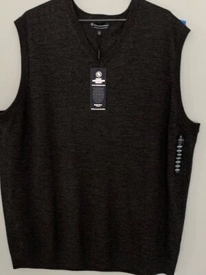 MENS HART SCHAFFNER MARX Fine Merino Wool Vest NWT Sz 3XT Charcoal Gray ON SALE - Image 1 of 4