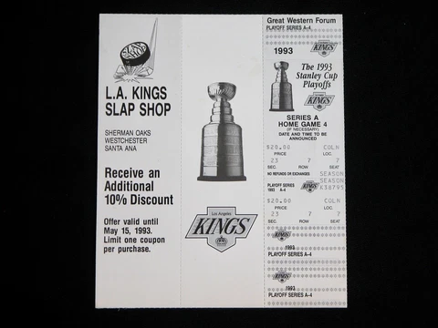 Rare Vtg L.A. KINGS Gretzky STANLEY CUP PLAYOFFS TICKET NOS Cover