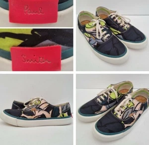 PAUL SMITH 'Balfour' Ladies Size 40 Lime + Grey Nylon Low Top Lace Up Trainers - Picture 1 of 12