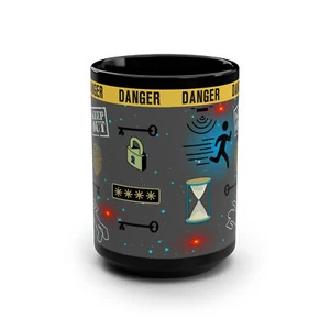 Escape Room Mug Coffee Latte Large 15oz Modern Original Design Puzzles Panic NEW - Picture 1 of 5