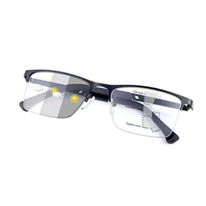 Photochromic Progressive Multifocus Reading Glasses Sun Readers UV Black 3.5 x - Picture 1 of 7