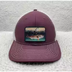 Sombrero de camionero Reel Addicts para hombre OSFM rojo blanco trucha parche de pesca malla - Imagen 1 de 8