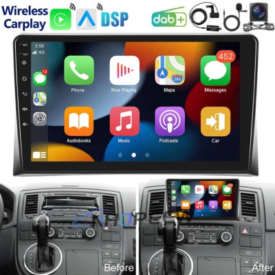 9" Android 15 Apple Carplay Autoradio GPS Navi DAB+ Für VW T5 Multivan 2003-2015 - Bild 1 von 4