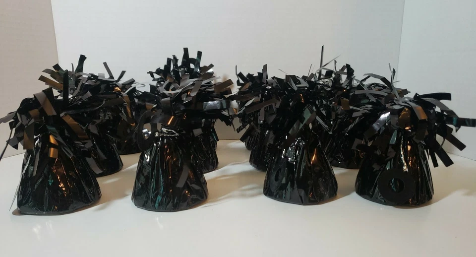 Amscan 112725.10 Small Foil Balloon Weight Jet Black Pack of 12