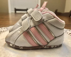 Adidas "White/Pink" Infant Kids Bootie - Size 1K - Picture 1 of 8