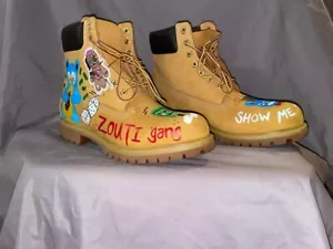 Custom Art Timberland Premium 6" Waterproof Mens 11M Wheat Boots 10061 euc - Picture 1 of 14
