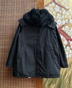 Moncler Agapanthus Giubbotto Shearling Trimmed Down Jacket Black Size 1 - Picture 1 of 22
